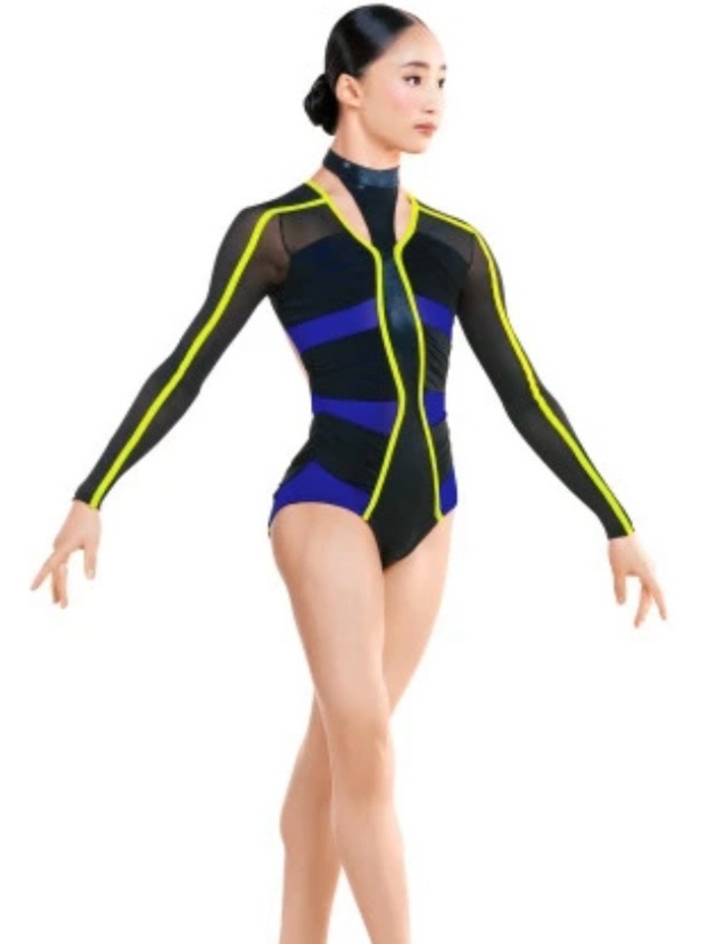 Revolution 2Die4 Dance costume. “Aphelion” Black, bright blue, neon AS